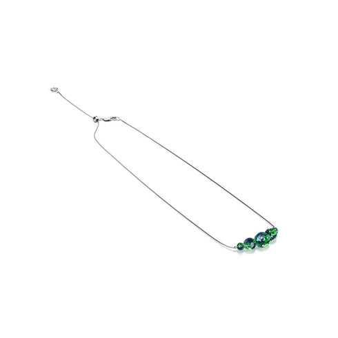 Collier avec fermoir infini en verre Firefly | Argent sterling 925 | Trèfle bleu